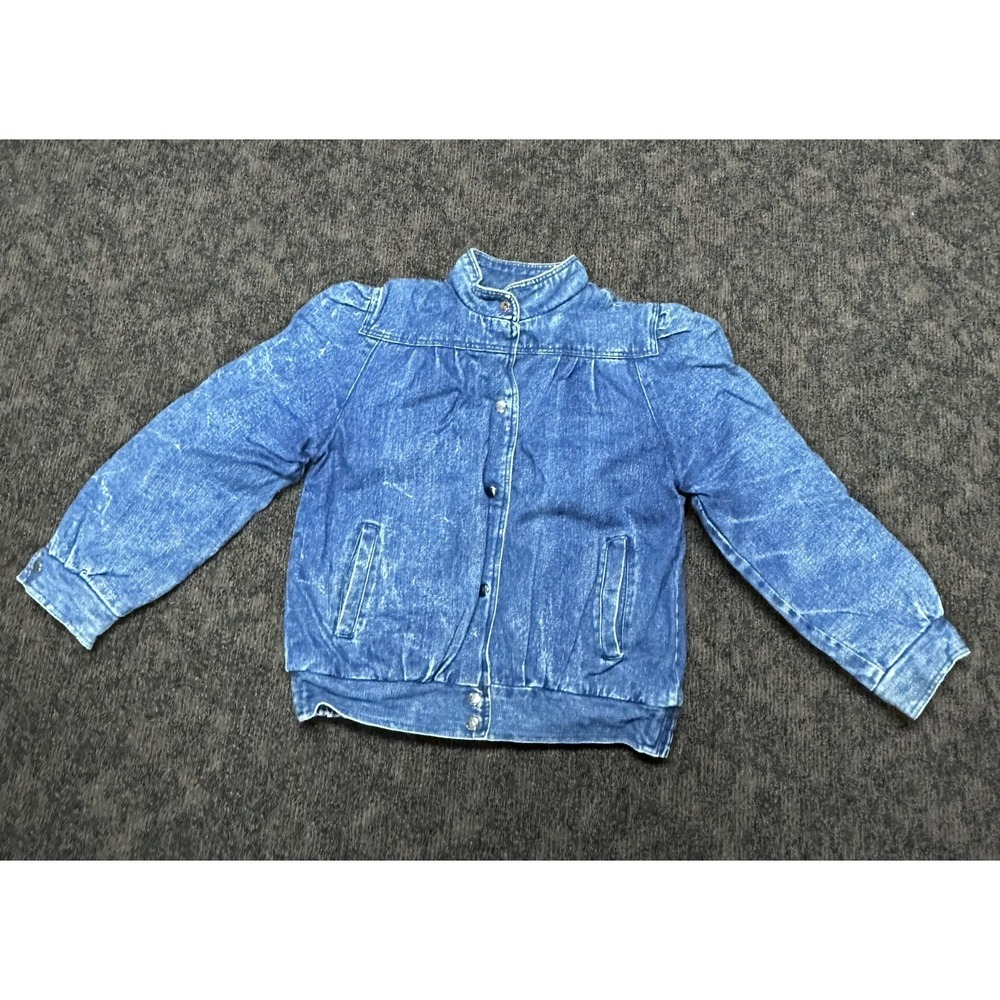 Learsi Denim Jacket Women's Medium Lined Vintage 80s Distressed Size M